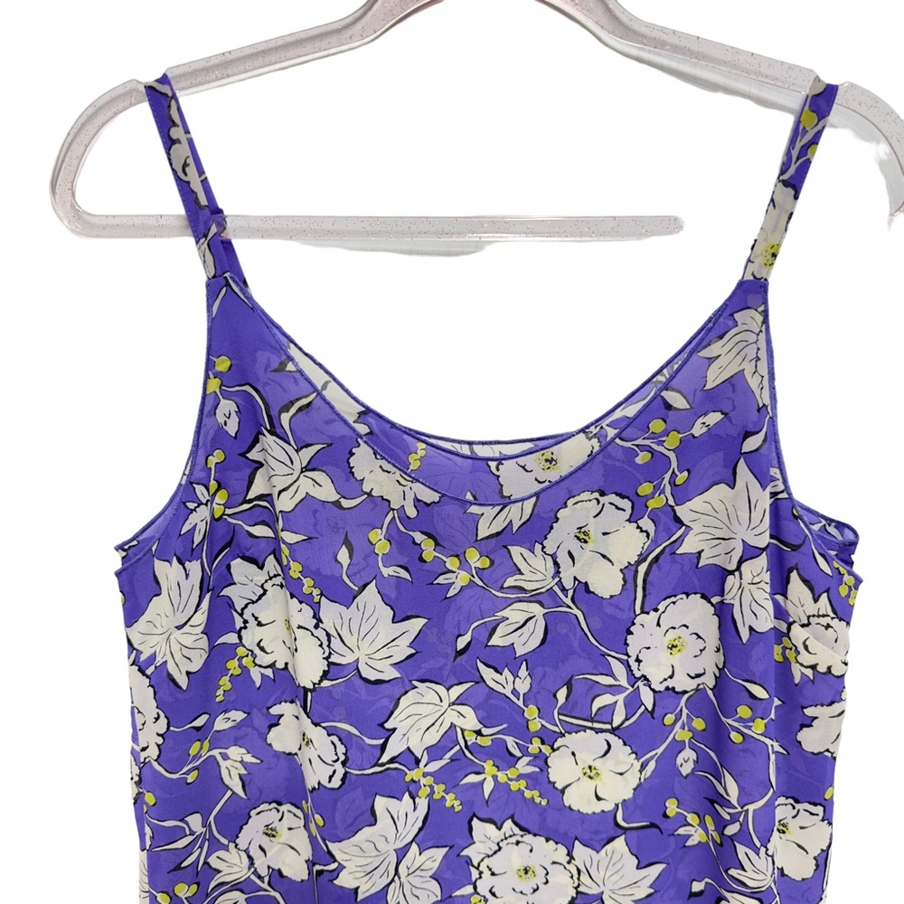 Chiffon Knit Double Layered Flowy Cami Tank Top Blouse - Picture 3 of 11